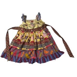 Matilda Jane Girl Delancey Russian Doll Apron Knot Dress Size 2 Character Counts